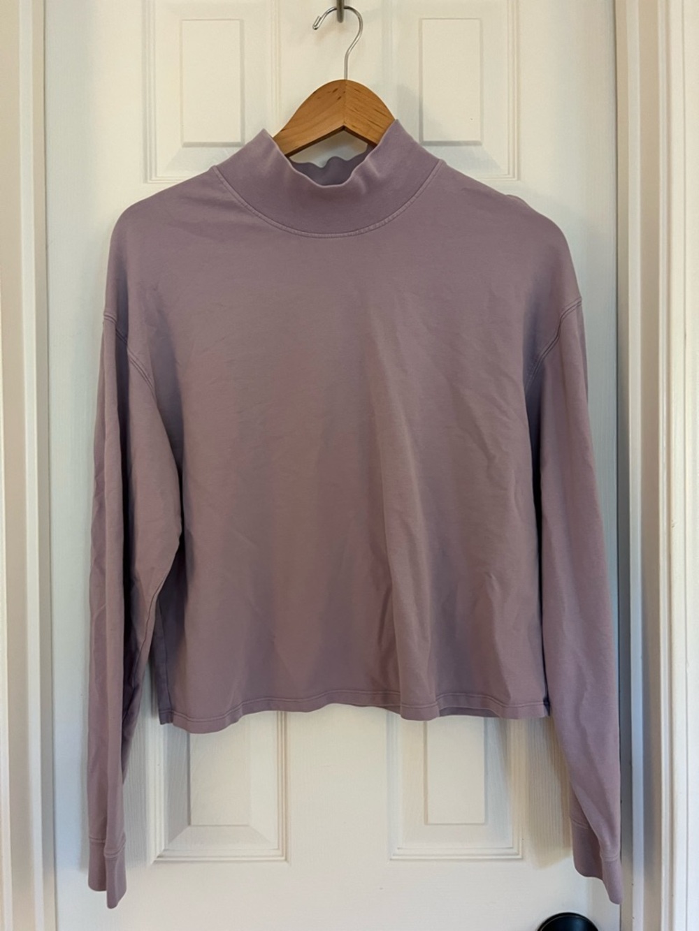 Outdoor Voices Lavender Mock Neck Long Sleeve Top